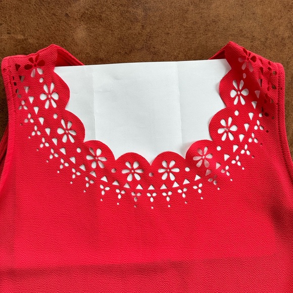Papermoon Laser-Cut Blouse, Coral, XS - Picture 5 of 6